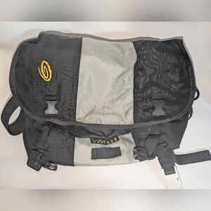 Vintage Timbuk2 Black and Silver Messenger Bag